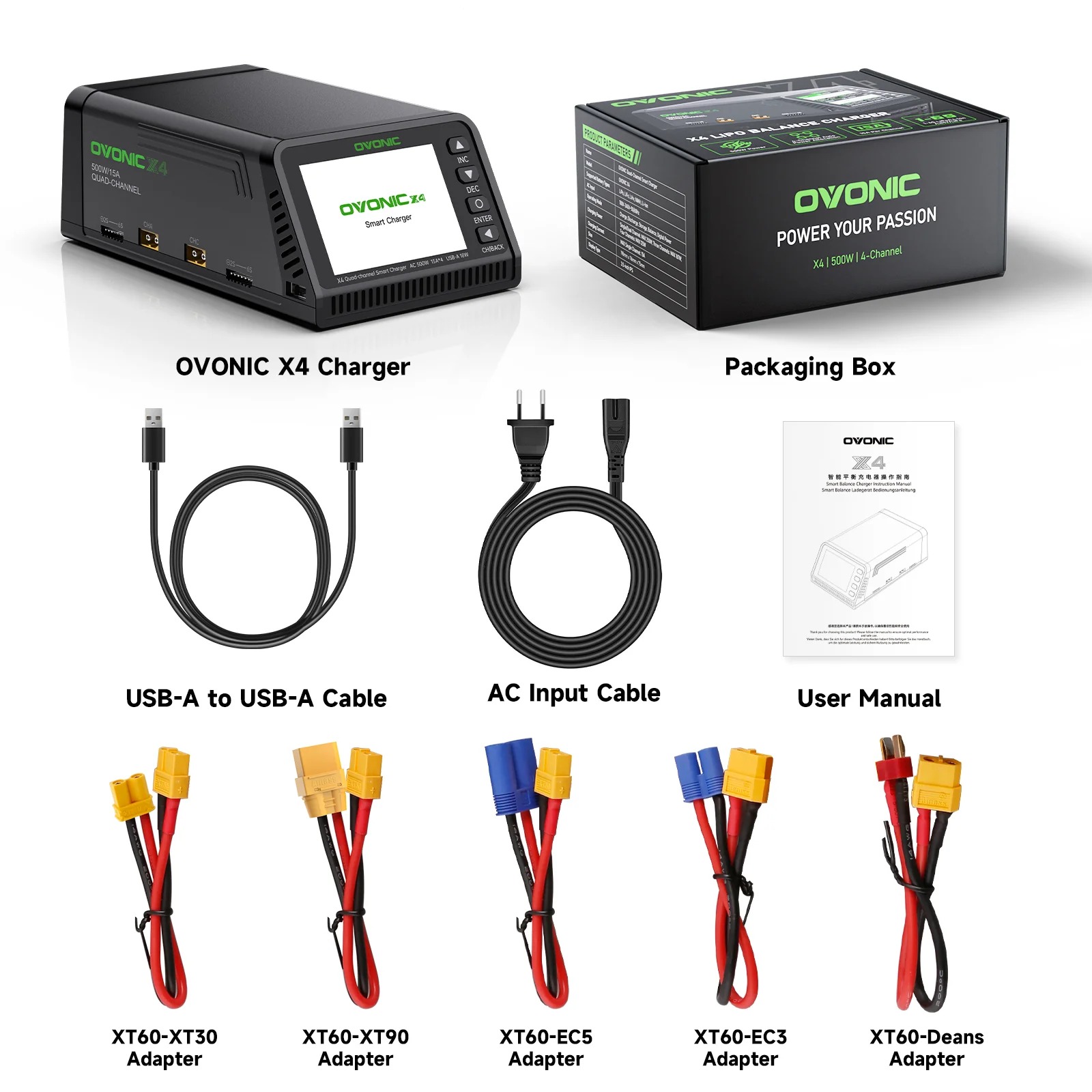 Fpv Drone Charger - Ovonic X4 AC500W 4 Channel Smart